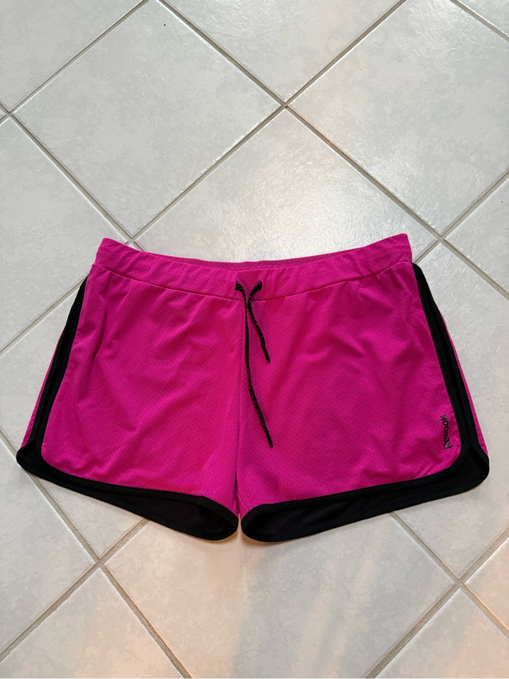 Reebok Women’s Hot Pink Athletic Shorts with Black Trim